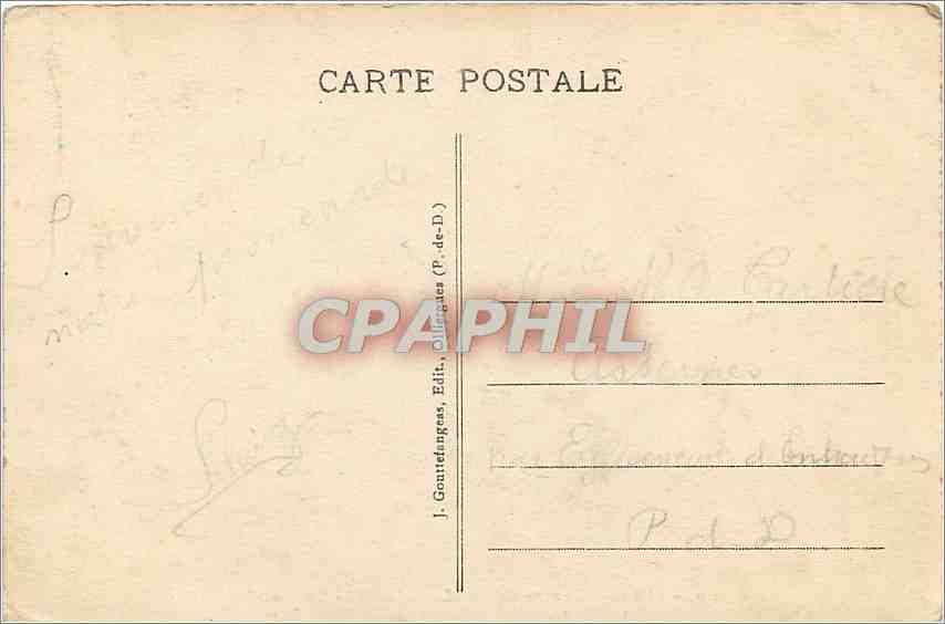 CPA Environs du Mont Dore Le Lac Pavin  — Verso