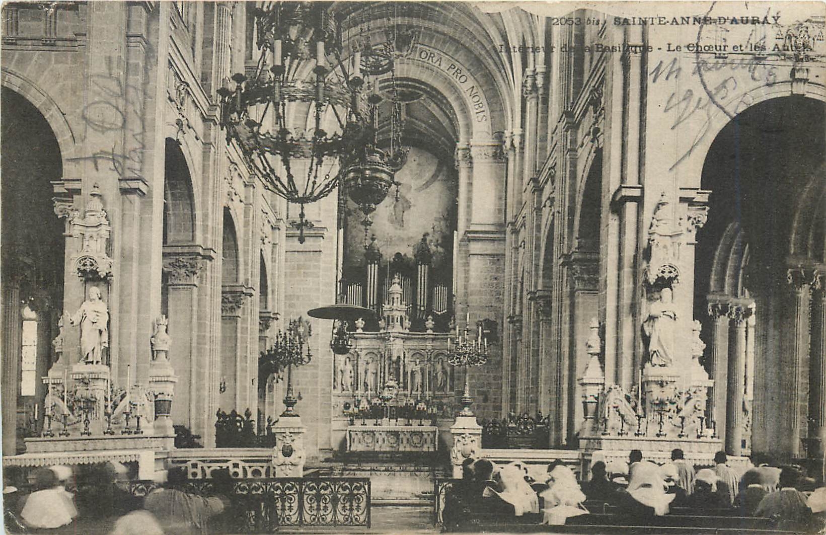 CPA Sainte Anne d'Auray Interieur de la Basilique Le Choeur et les Autels Orgue
