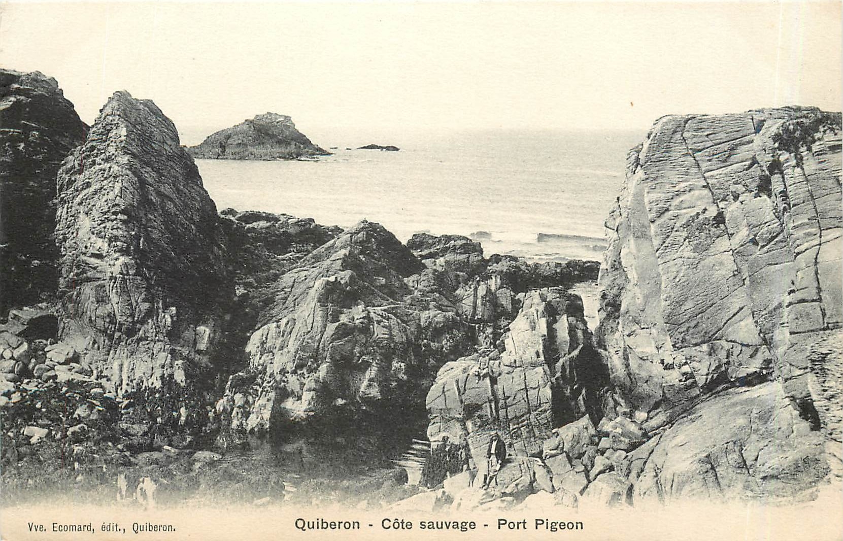 CPA Quiberon Cote sauvage Port Pigeon 