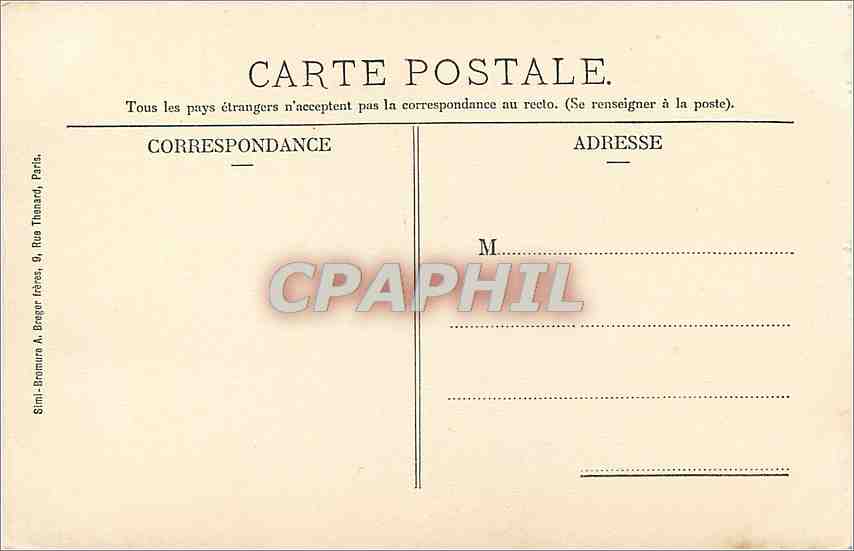 CPA Quiberon Cote sauvage Port Pigeon  — Rückseite