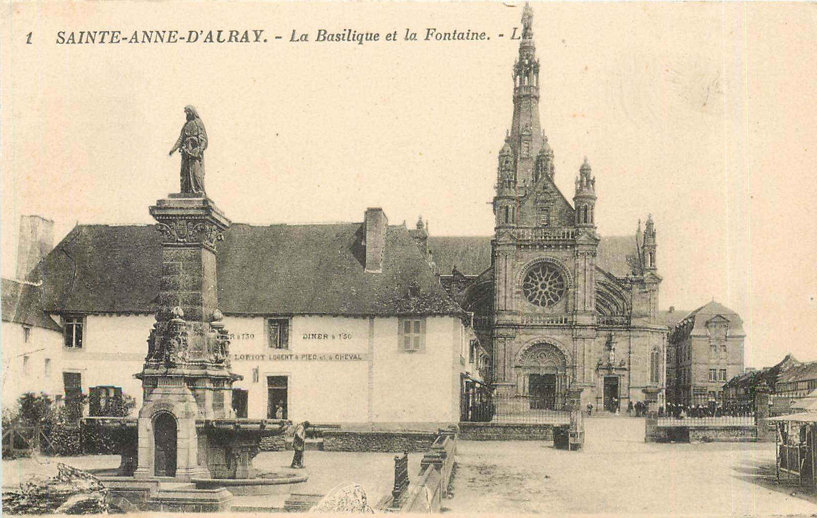 CPA Sainte Anne d'Auray La Basilique et la Fontaine 