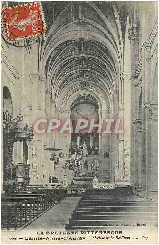 CPA Sainte Anne d'Auray Interieur de la Basilique Orgue