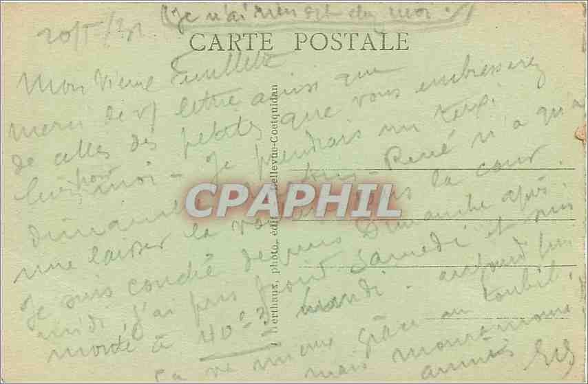 Camp de Coëtquidan - Aile Ouest du Mess des Officiers — CPA PHIL n°353 — Rückseite