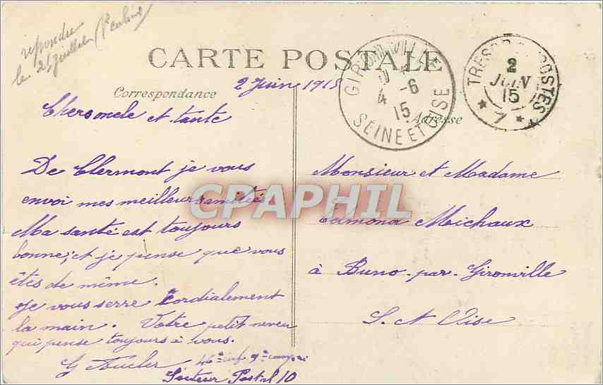 CPA Clermont en Argonne Rue des Islettes  — Rückseite