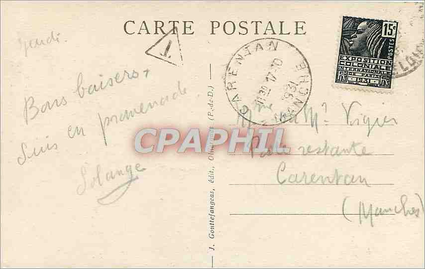 CPA Abbaye de La Chaise Dieu Les stalles au nombre de 144  — Rückseite