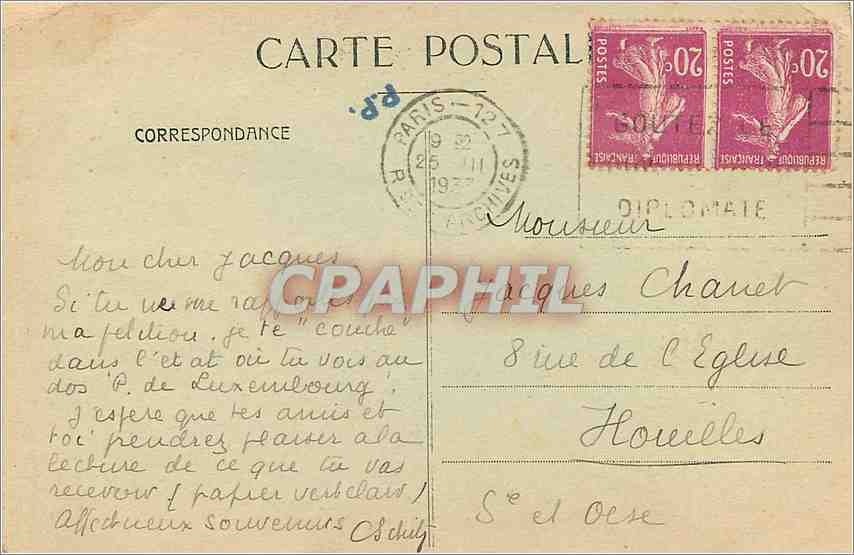 CPA Ligny en Barrois Mausolee du BP de Luxembourg  — Back