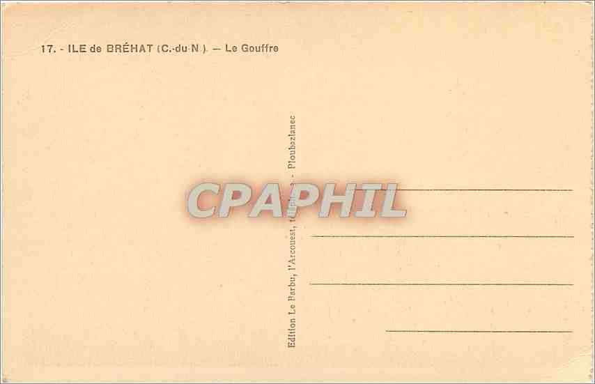 CPA Ile de Brehat C du N Le Gouffre  — Verso