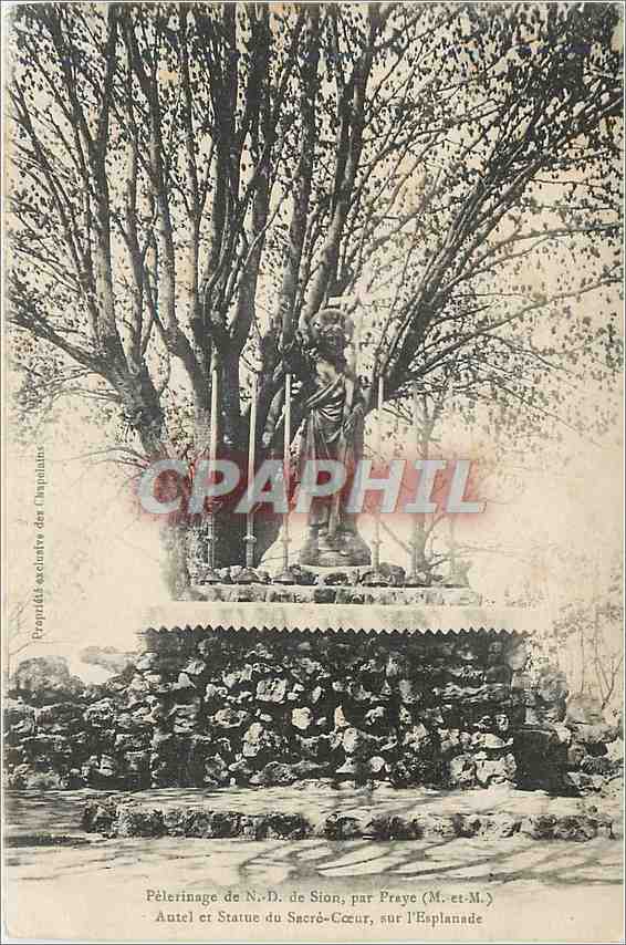 Pèlerinage de N.-D. de Sion — Autel et Statue du Sacré-Cœur sur l'Esplanade — par Praye (M.-et-M.)