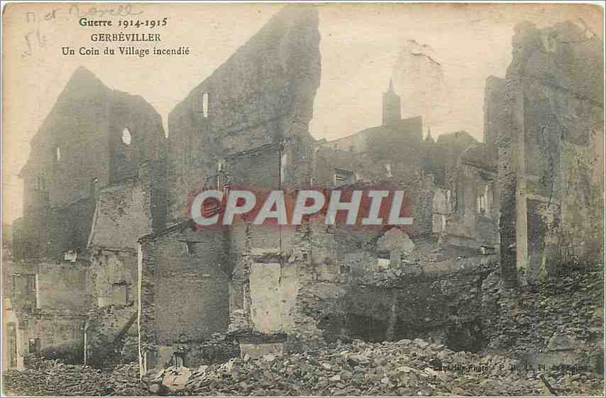 CPA Gerbeviller Un Coin du Village incendie 