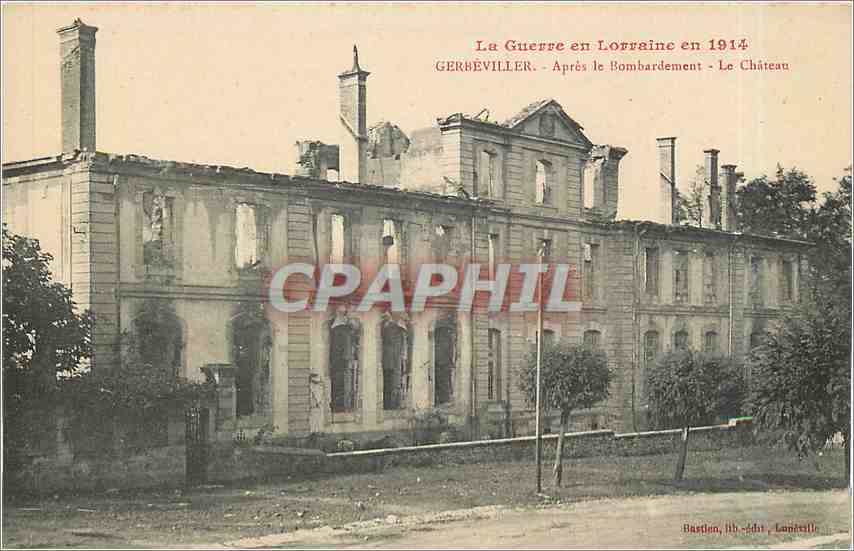 CPA Gerbeviller Apres le Bombardement Le Chateau 