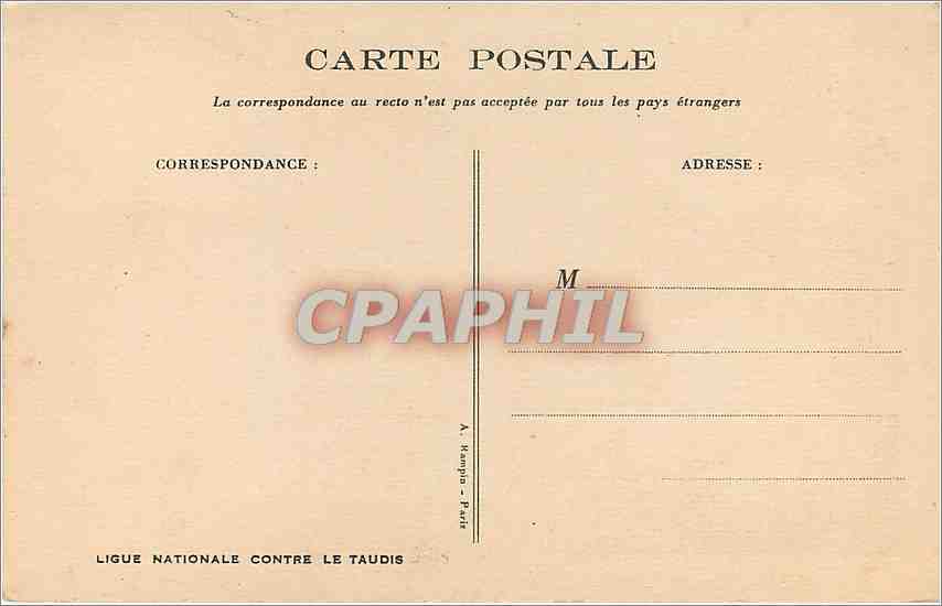 CPA Ligue Nationale Contre le Taudis Poulbot — Rückseite