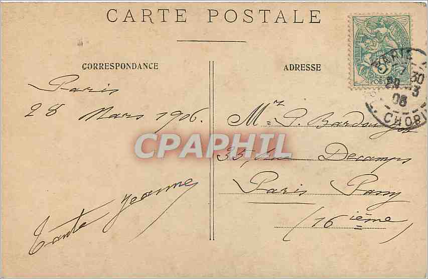 CPA Chantron Espagnole Salon 1905 — Verso