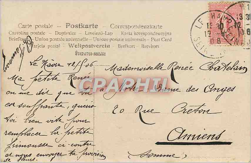 CPA Enfant — Verso