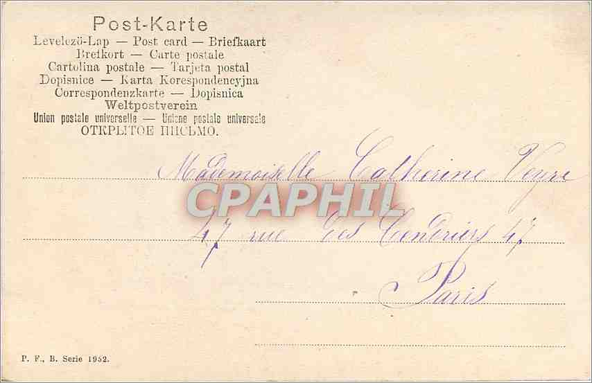 CPA Enfant — Rückseite