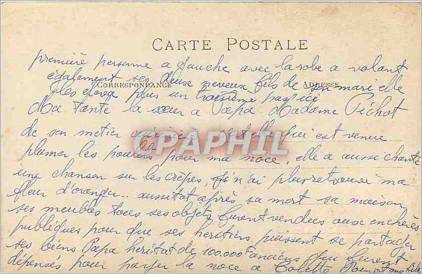 CARTE PHOTO Famille — Rückseite