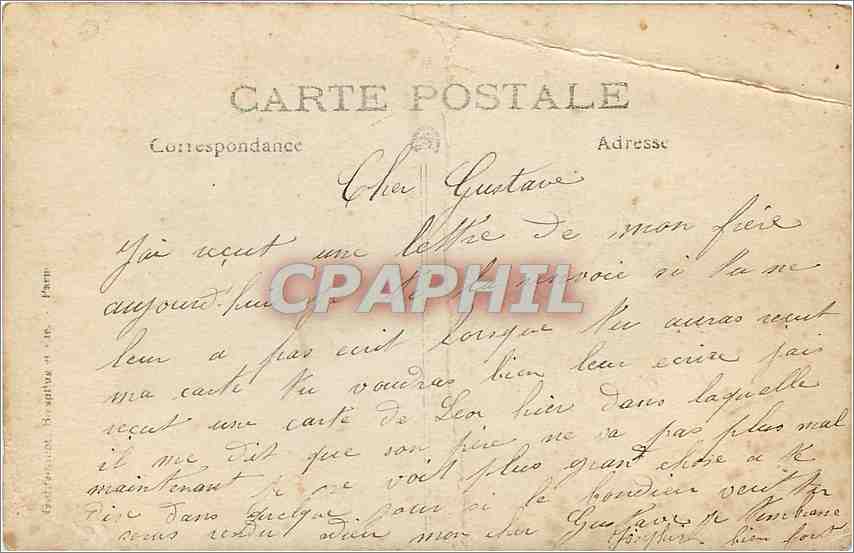CARTE PHOTO Famille Velo Chien — Verso