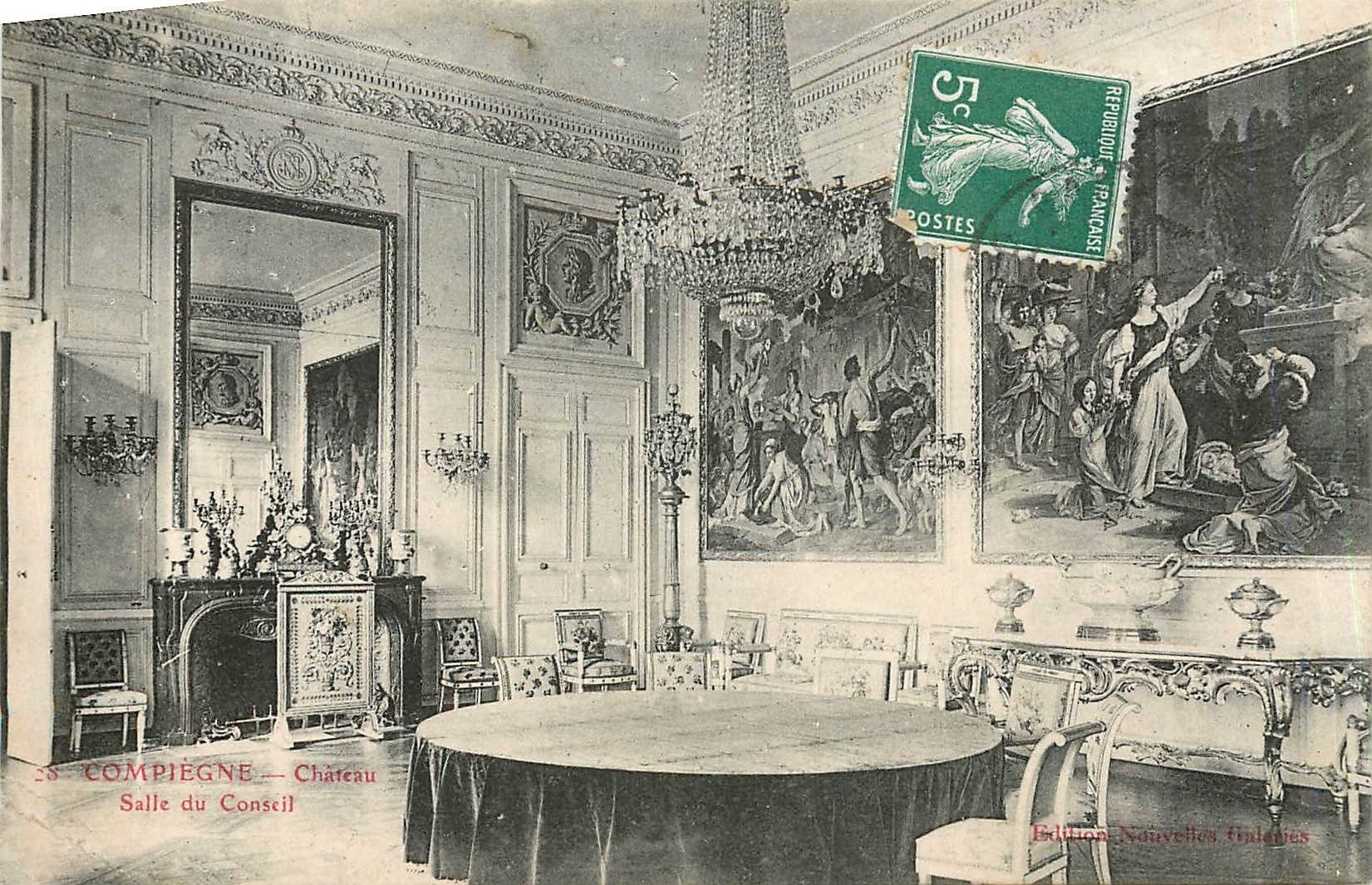 CPA Compiegne Chateau Salle du Conseil 