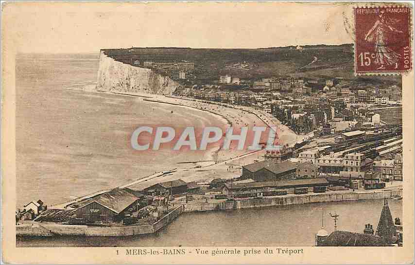 CPA Mers les Bains Vue generale prise du Treport 