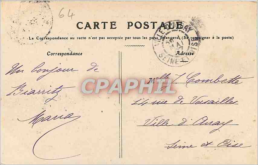 CPA Biarritz Les Thermes Salins et l'Hotel des Thermes  — Rückseite