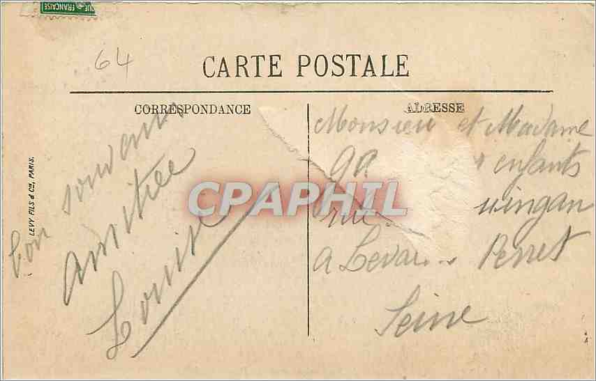 CPA Biarritz Vue generale de la Promenade et de la Plage  — Verso