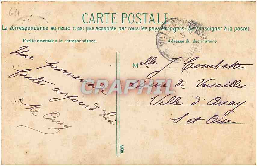 Biarritz Artistique - Le rocher de la Vierge — Collection Gorce, phot., édit., Talence (Gironde) — Verso