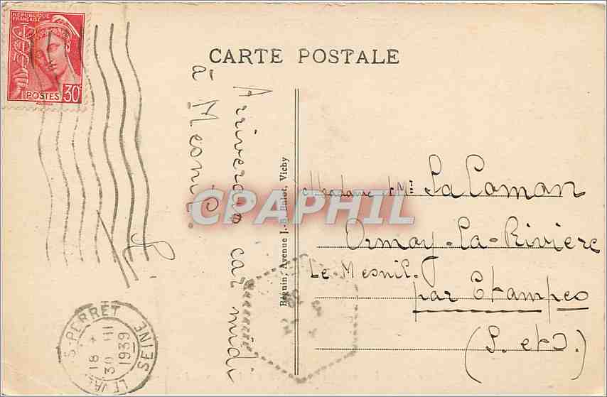 Route Automobile du PUY-de-DOME à l'Arrêt du Col de Ceyssat — L'Auvergne Pittoresque, éditeur Idsal, n°4 — Rückseite
