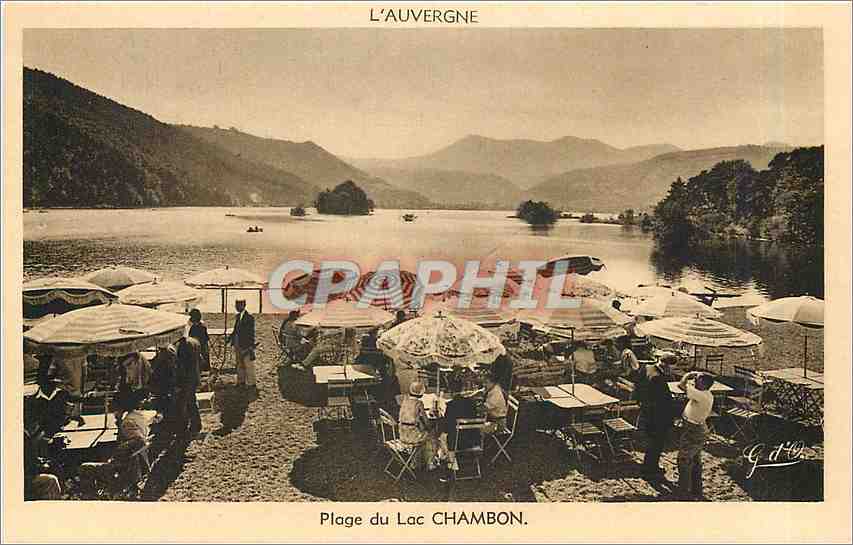 Strand des Sees Chambon — Auvergne — J. Gouttefangeau, Verleger, Nr. 1462