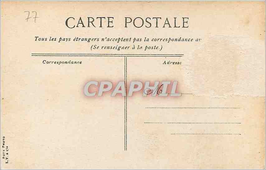 CPA Fontainebleau Le Palais la Porte doree erla Chapelle St Saturnin  — Rückseite