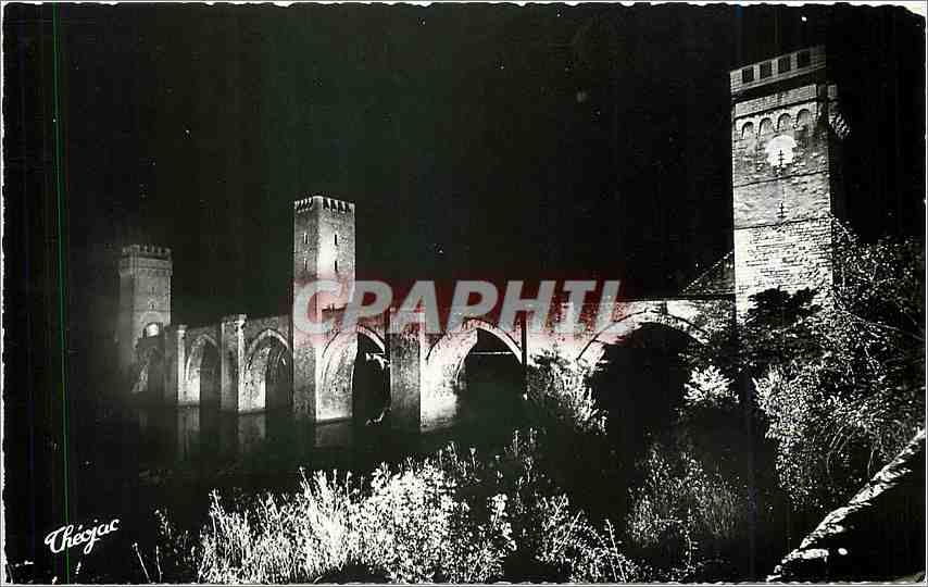 CPA Cahors en Quercy Le Pont Valentre Vue de Nuit 