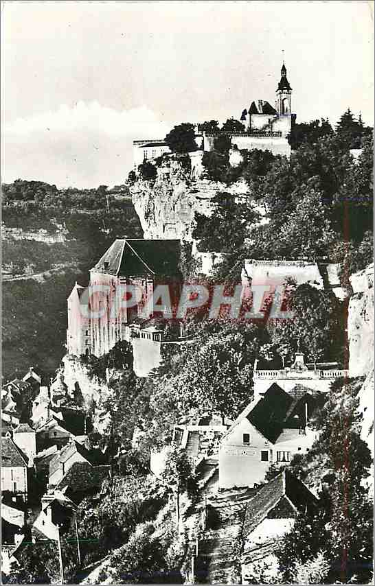 CPA Rocamadour Lot Vue generale prise de la route du Chateau 