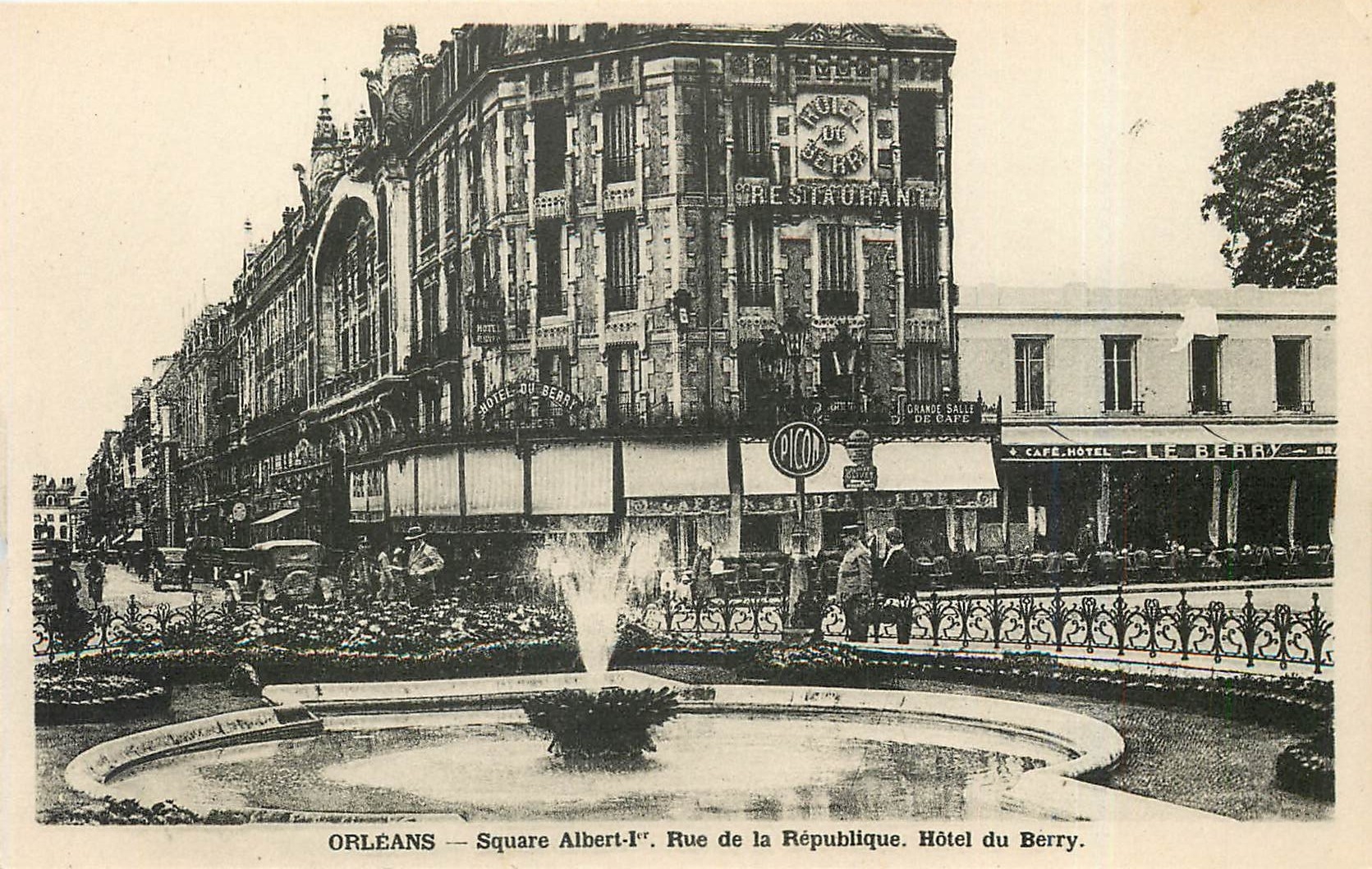 CPA Orleans Square Albert Ier Rue de la Republique Hotel du Berry 