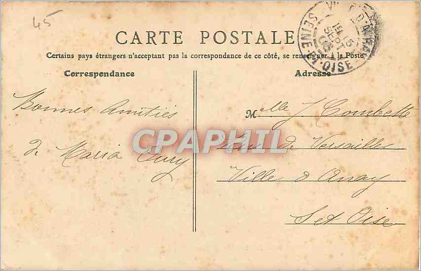 CPA Orleans Jeanne d'Arc par Foyatier  — Verso