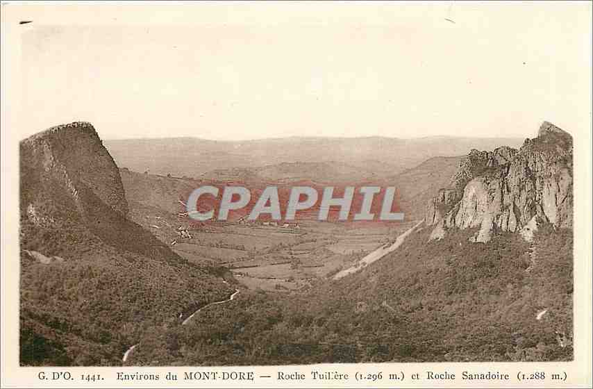 CPA Environs du Mont Dore Roclie Tuillere et Roche Sanadoire 