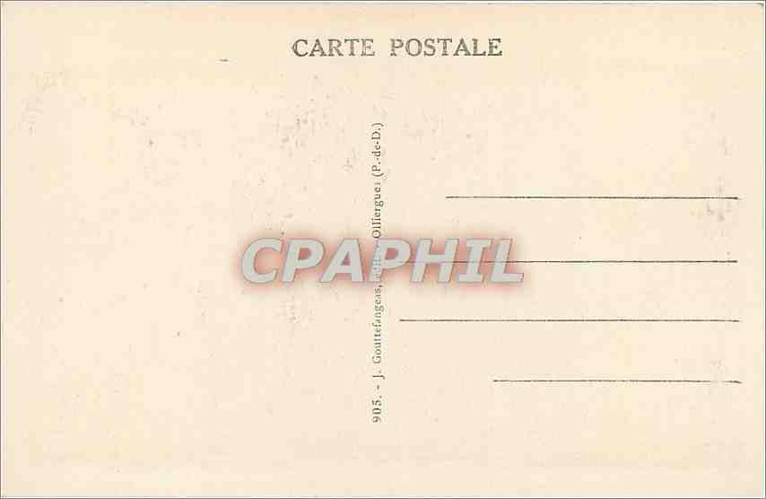 CPA L'Auvergne Le Mont Dore Etablissement Thermal  — Rückseite