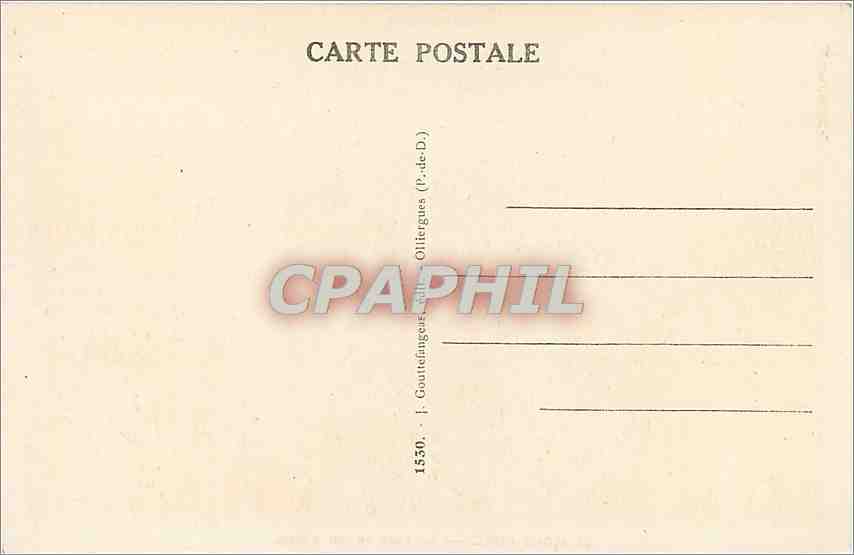 CPA L'Auvergne Le Mont Dore Le Parc vu du Casino  — Verso