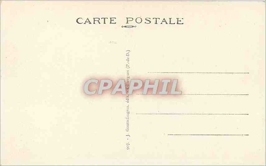 CPA L'Auvergne Le Mont Dore et le Capucin  — Verso