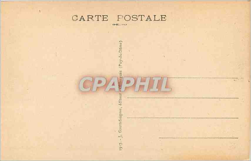 CPA L'Auvergne Le Mont Dore Funiculaire Capucin  — Rückseite