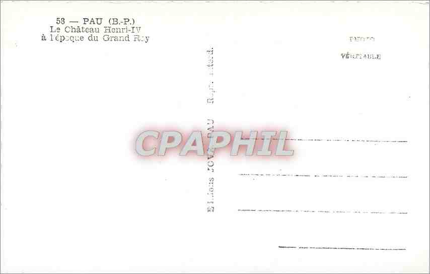CPA Pau BP Le Chateau Henri IV  — Rückseite