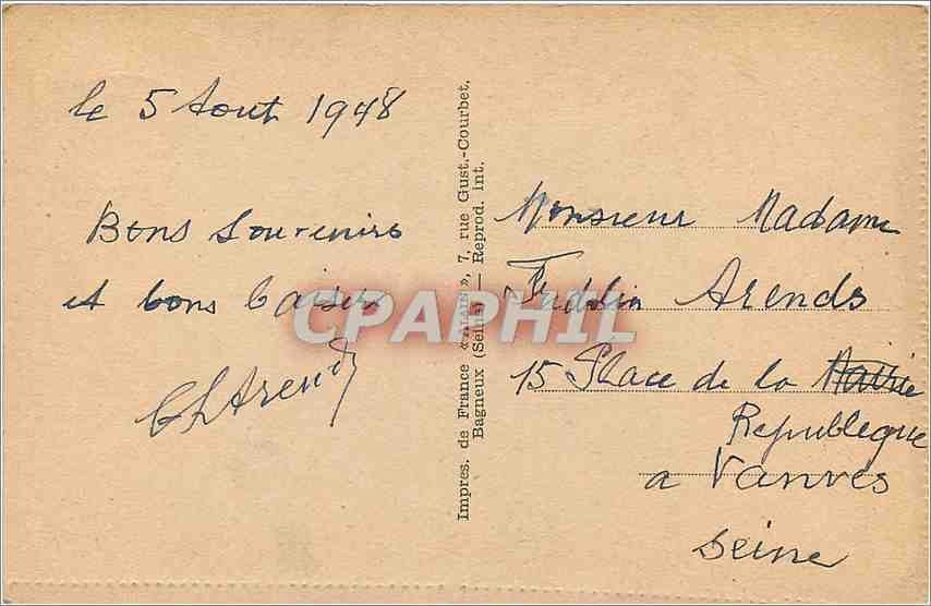 CPA Courances S et O Le Chateau Le Fer a Cheval  — Rückseite