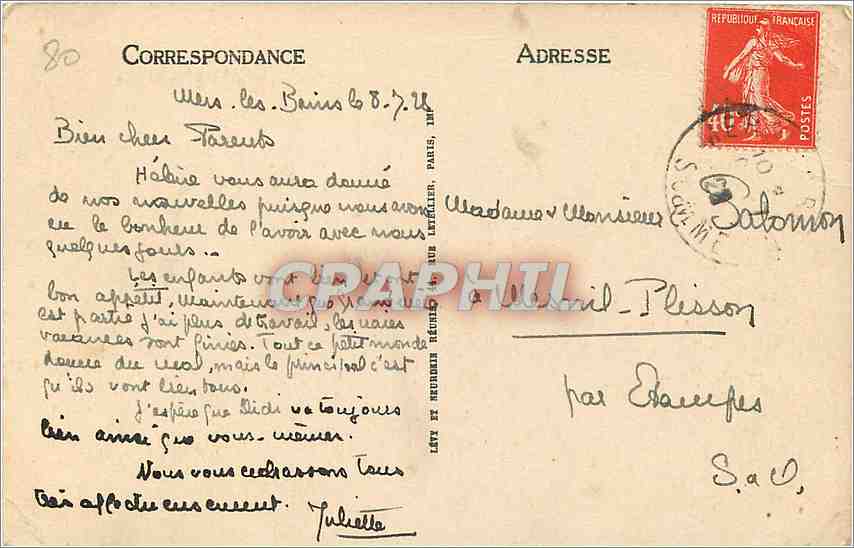 CPA Mers les Bains La Plage la Falaise  — Rückseite