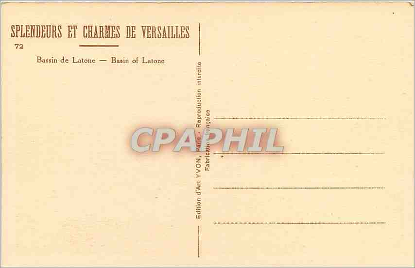 CPA Versailles Bassin de Latone  — Verso