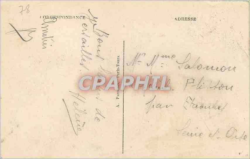 CPA Versailles Le Parc Le Bassin du Char d'Apollon  — Verso