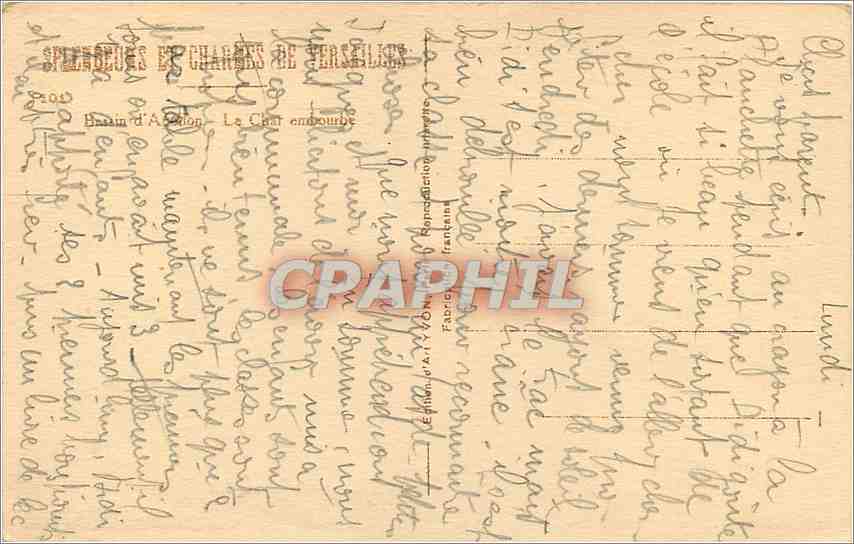 CPA Versailles Bassin  — Verso