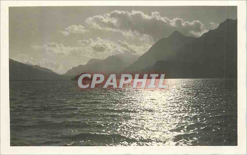 CPA Sils im Engadin Abendstimmung am See 