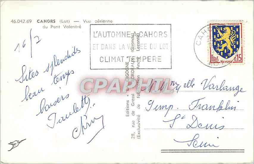 Pont Valentré — Cahors (Lot) — Éditions « La Gîogne » — Rückseite
