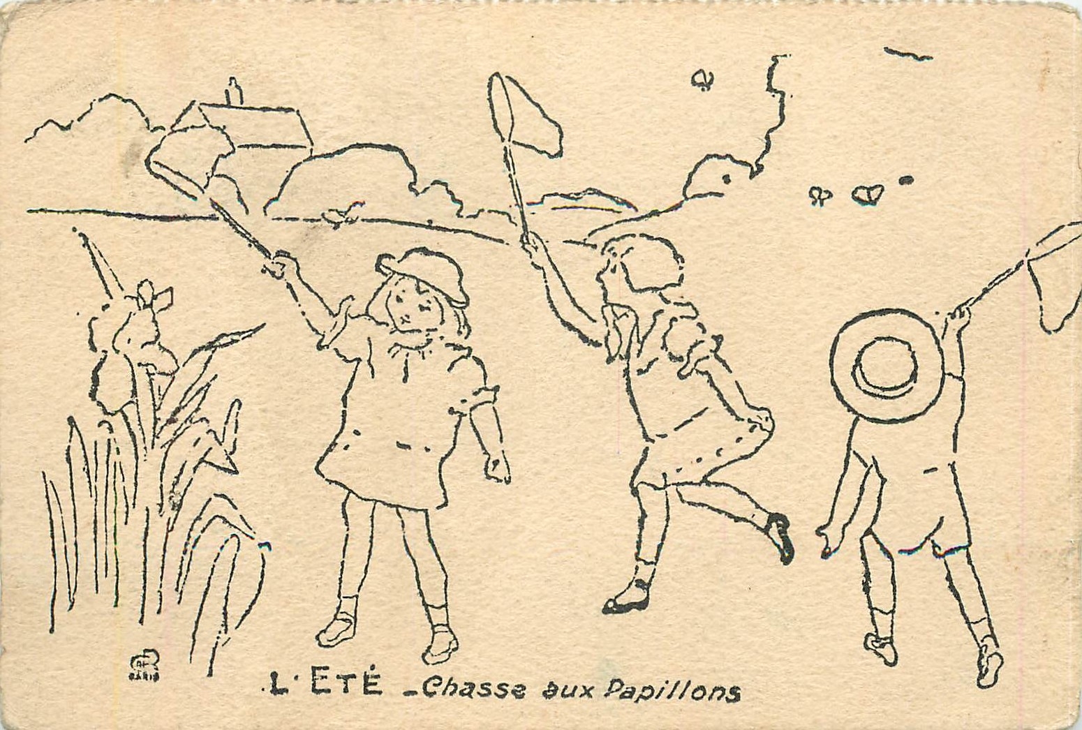CPA Chasse aux Papillons 
