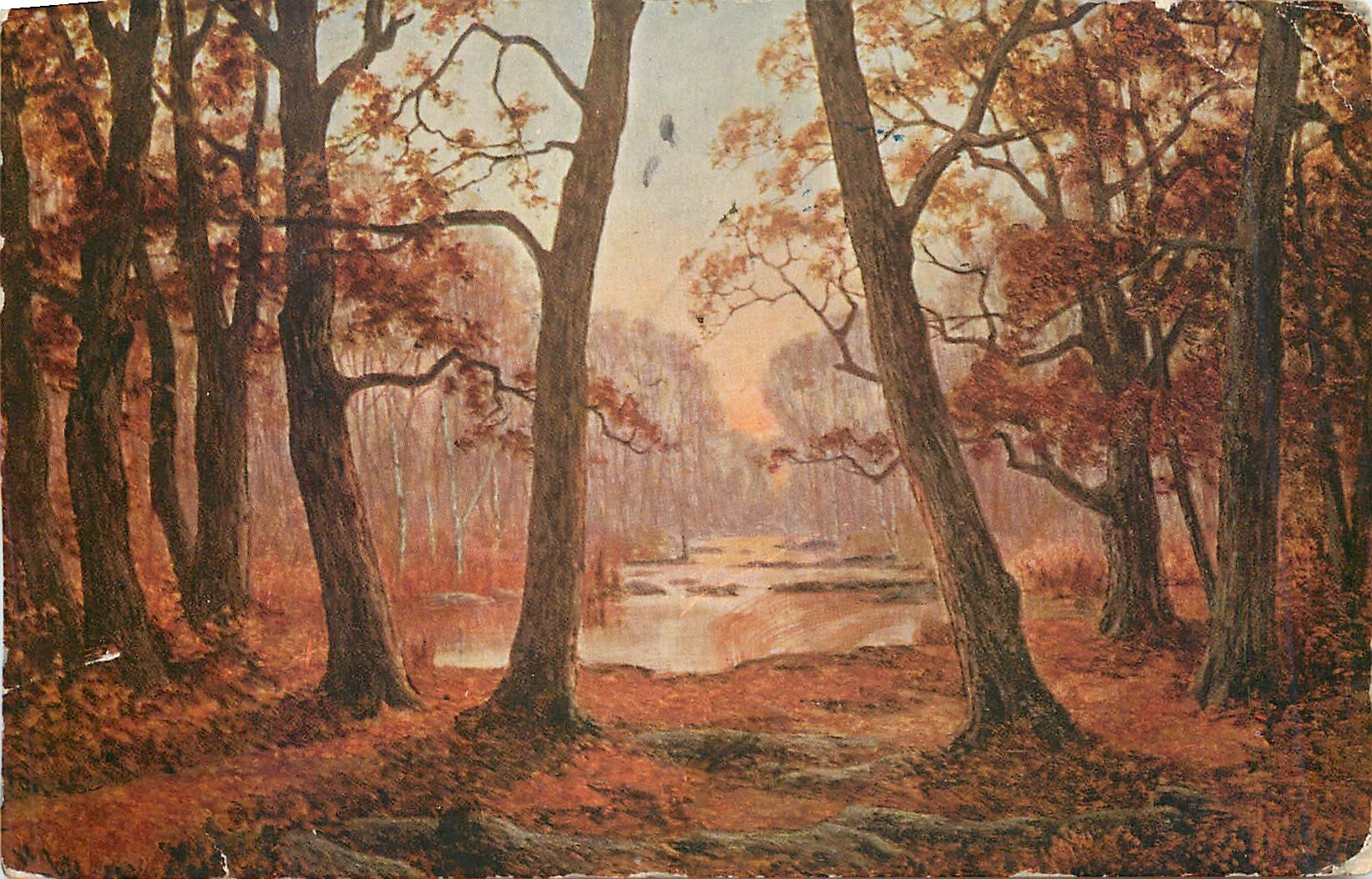 CPA Schutz Soleil couchant en foret 