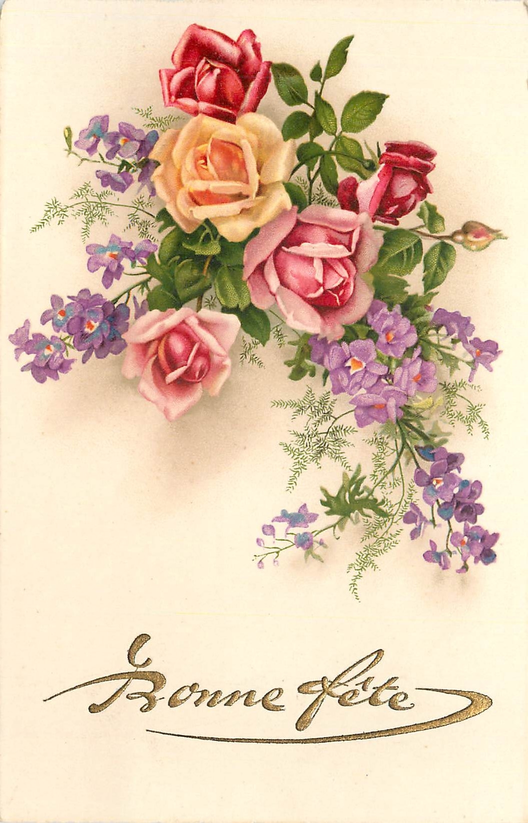 CPA Bonne Fete Fleurs