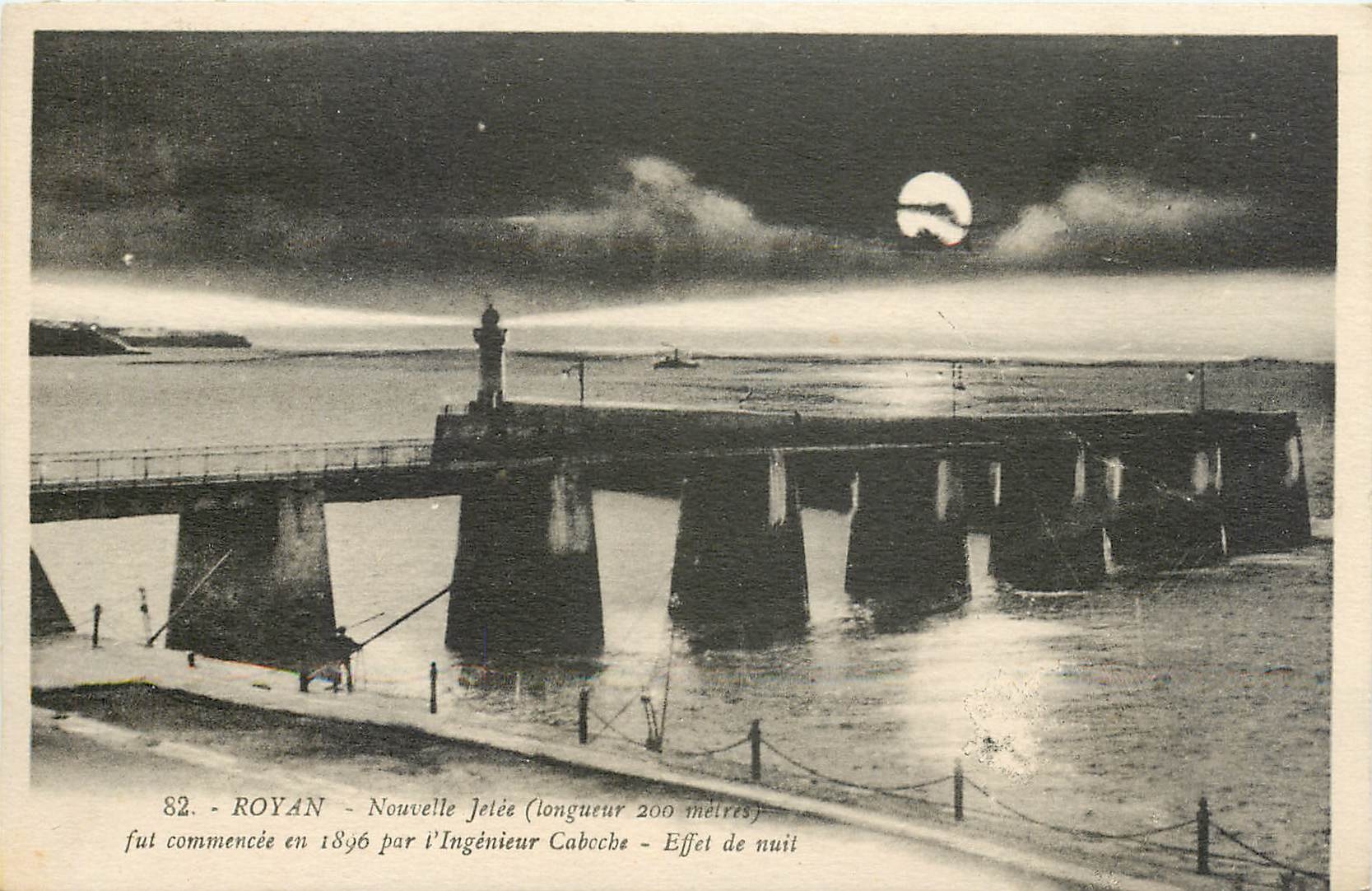 CPA Royan Nouvelle Jetee Effet de nuit 