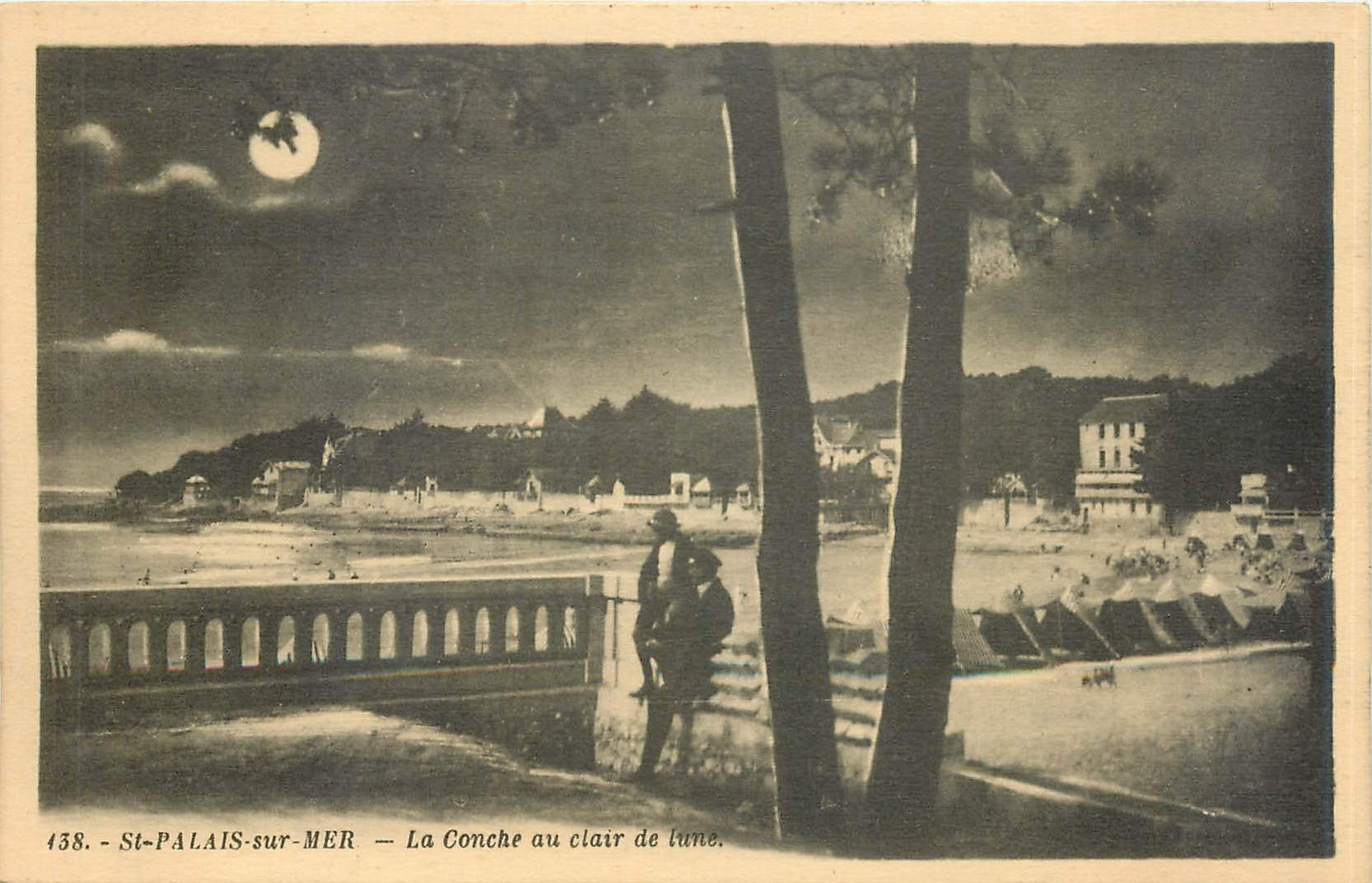 CPA St Palais sur Mer La Conche au clair de lune 